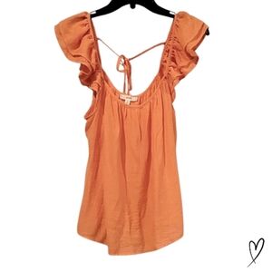 Ruffle sleeve blouse with back tie  By Mine size Medium